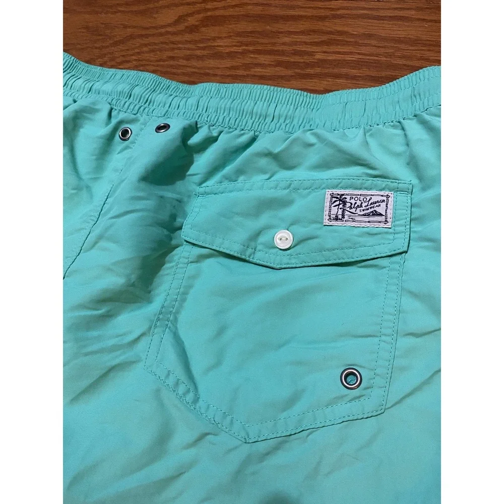 Polo Ralph Lauren Men's XL Mint Green Swim Trunks Mesh‎ Lined Shorts Excellent
